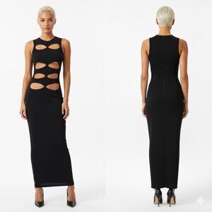 Foxxy Tail : NEW $68 Bad Gal Black Cutout Maxi Bodycon Dress : Small